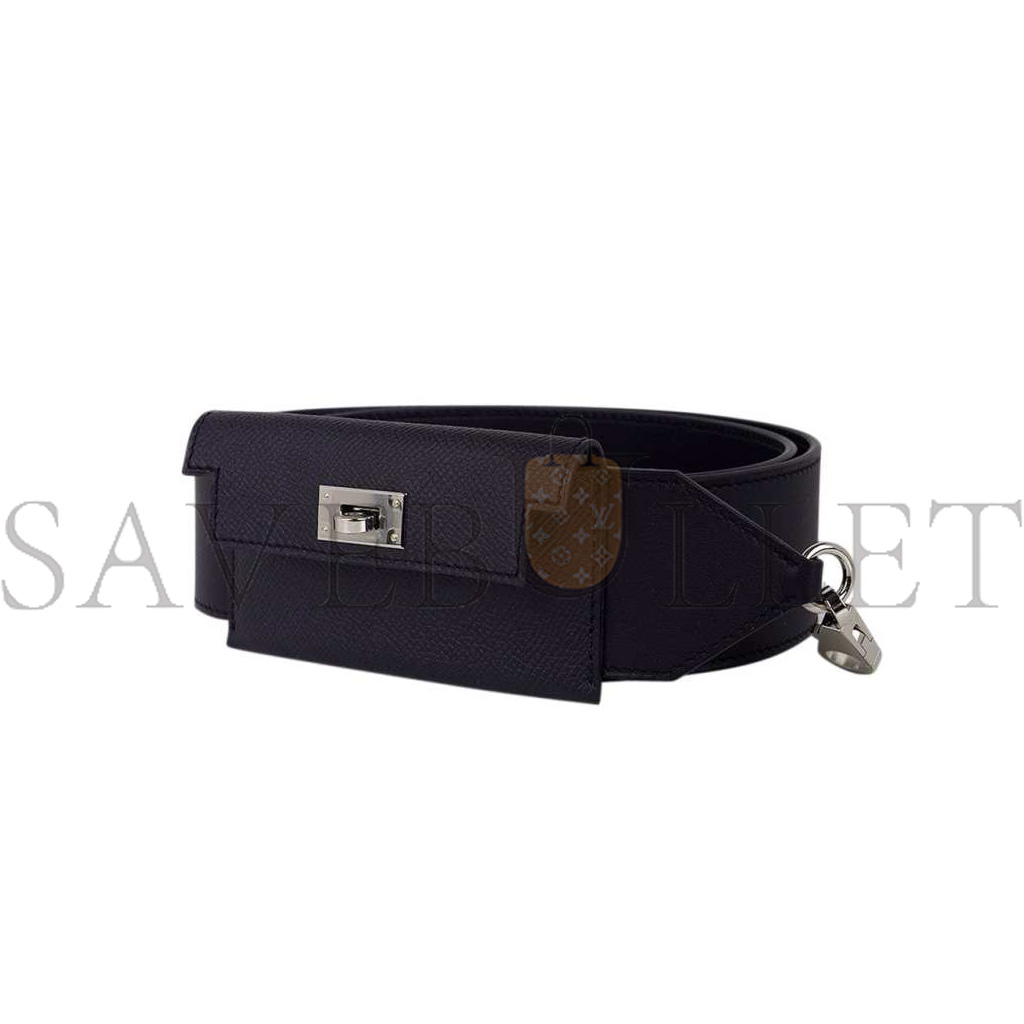 H**mes swift epsom pocket kelly shoulder strap black (5cm)